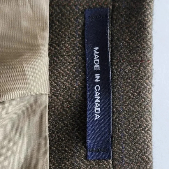 Chaps Ralph Lauren 100% Lambs Wool Men's Suit Jacket‎ Brown Size 46L - Picture 7 of 10